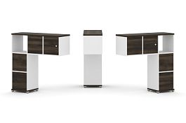 Concept Надставка низкая CN.DNN-004 Дуб Мали/Белый Бриллиант/Металл Белый 1099*365*1130 - Фото предпросмотра