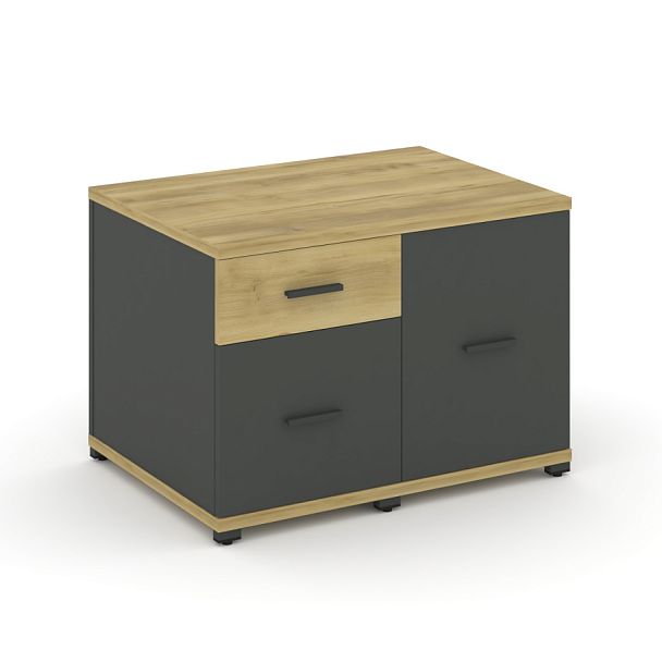 Concept Тумба приставная сервисная CN.TSR-001 A Дуб Винченцо/Антрацит/Металл Антрацит 836*600*583 - Вид 1