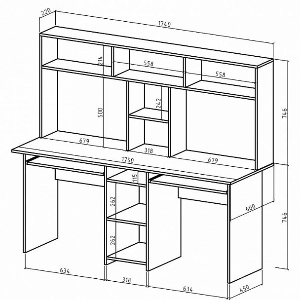 Стол компьютерный Лайт-10К СН - Вид 2