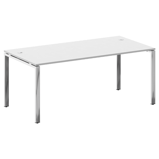 Metal System Direct Стол рабочий руководителя на П-обр. м/к БП.СРР-5.9 Белый/Нерж. сталь 1800*900*750 - Вид 1