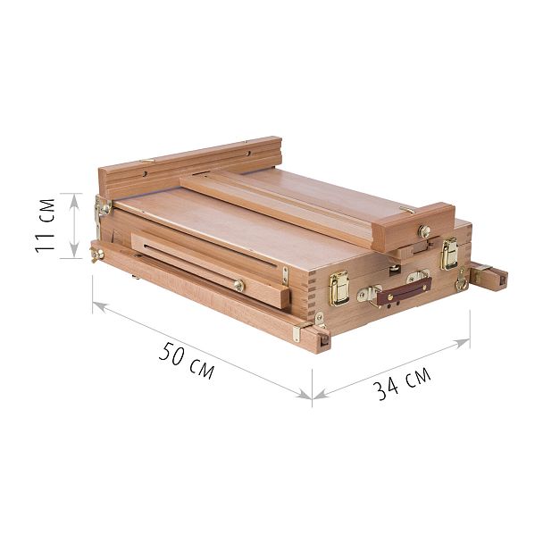 Этюдник BRAUBERG ART CLASSIC, бук, 50х34х11см, высота холста 87см, ножки дерев 90см, ремень, 190654 - Вид 14