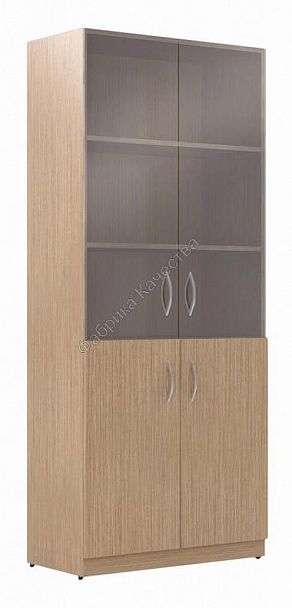 Шкаф широкий закрытый со стеклом Стандарт МСТШ-012 - Вид 1