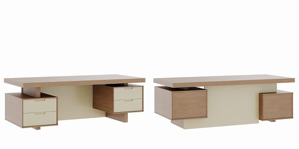 Стол письменный с тумбами малыми Concept 220x100x76 дуб капучино - Вид 1