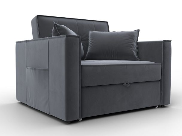 Кресло-кровать Лига-104 (80) Велюр серый - Вид 1