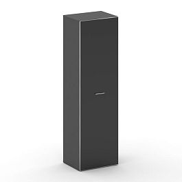 Fresco Шкаф средний высокий универсальный FR.SM-102 black Базальт UM/Лакобель Черный/Хром 600*460*20 - Фото предпросмотра