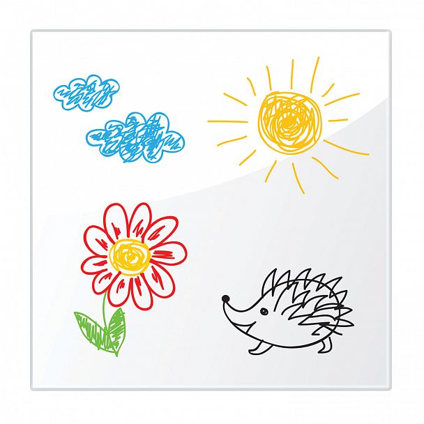 Доска магнитно-маркерная стеклянная 45х45 см, 3 магнита, БЕЛАЯ, BRAUBERG, 236735 - Вид 5