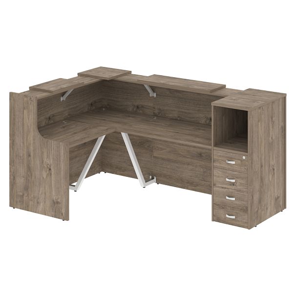 Ресепшн Г-образный "Onix" O.R-K-25 тиквуд темный - Вид 1