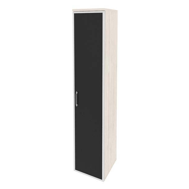 Onix Шкаф высокий узкий правый O.SU-1.10 R (R) black Денвер светлый/Стекло black 400*420*1977 - Вид 1