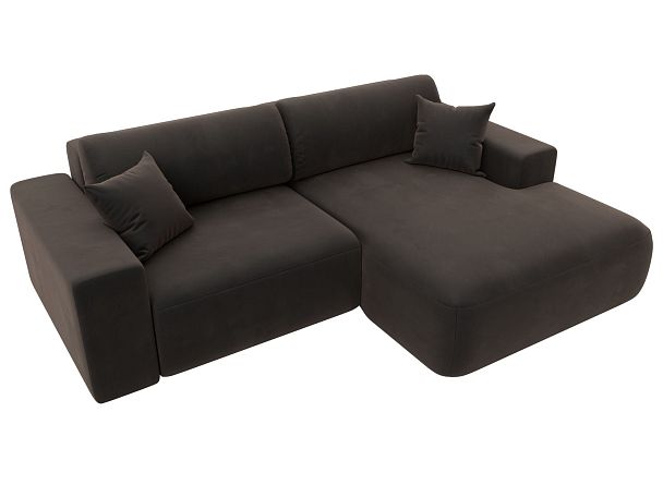 Диван угловой Лига-036 Классик правый угол Велюр коричневый - Вид 5