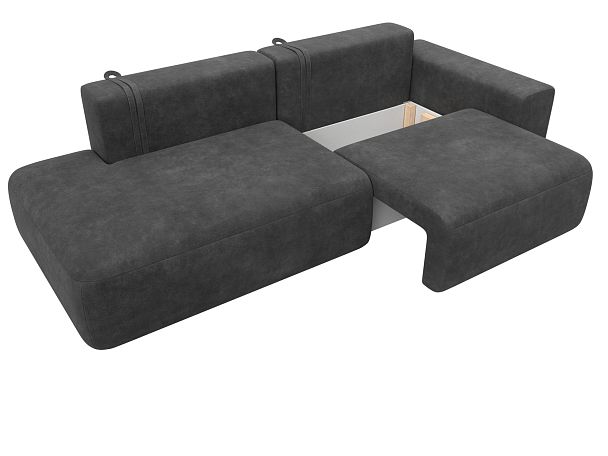 Диван прямой Лига-036 НПБ Модерн подлокотник справа Велюр серый - Вид 7