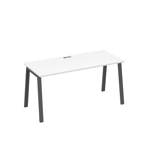 Стол письменный на металлокаркасе TRE A4 А4 Б3 015 БП белый премиум / металлокаркас антрацит - Вид 1