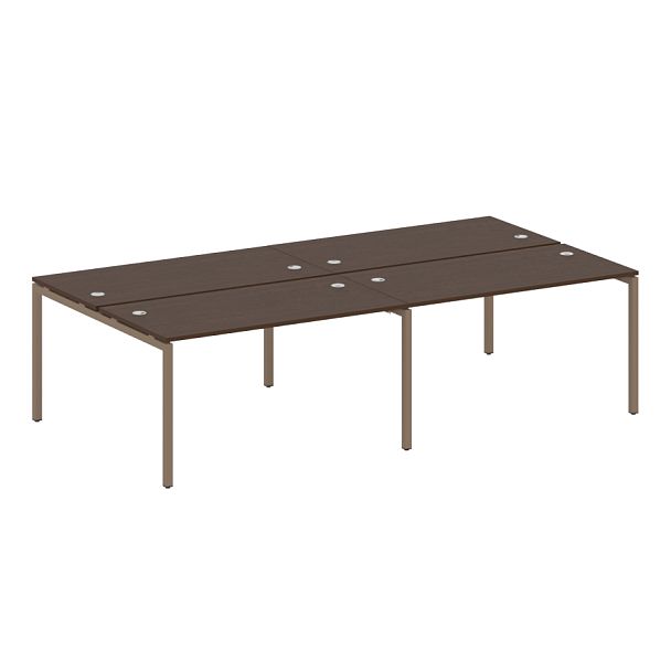 Metal System Quattro Р. ст. на 4 раб. места на П-образном м/к 40БП.СМ-4.3 Венге/Мокко металл 2800*1475*750 - Вид 1