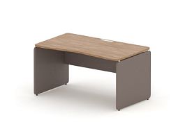 RAC002-14x8 ACCORD Стол симметричный, без заглушек 1400х800х735 Акация Шеффилд/Серый камень - Фото предпросмотра