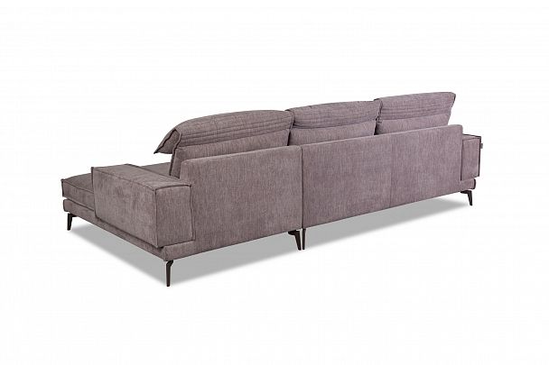 Диван ENZO с шезлонгом, рогожка, бежевый - Вид 9