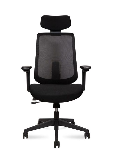 Кресло офисное / Miller / черный пластик / чераня ткань / черная сетка - Вид 2