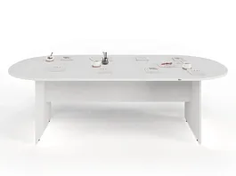 UNITY PКС-12/24 БЕЛЫЙ Конференц стол овальный Универсальный 2400х1200х750 - Фото предпросмотра