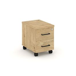 Стайл Проджект Тумба мобильная з/с ЛХДФ SN.TM-003 Тиквуд Светлый/Черный Ручки 320*460*437 - Фото предпросмотра