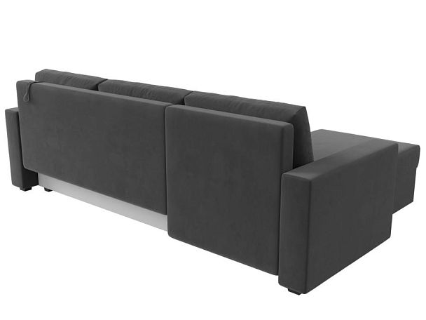 Угловой диван Траумберг Лайт левый (полностью велюр серый) - Вид 6