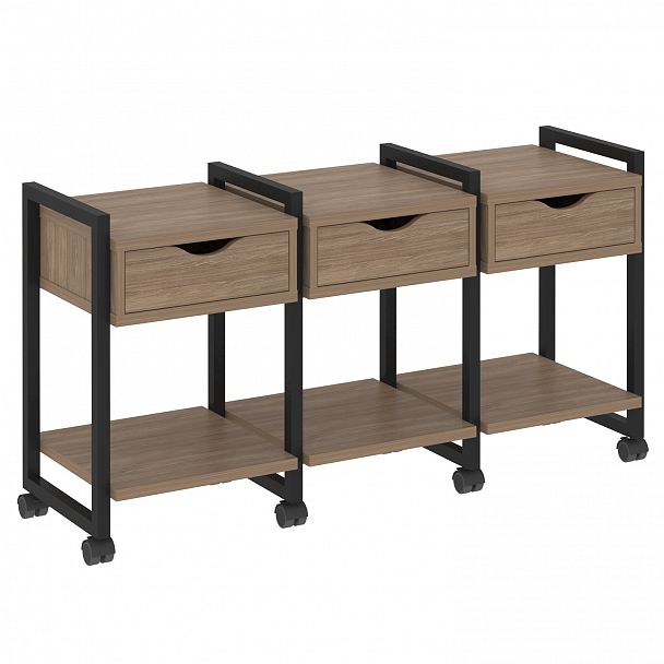 Тумба на колесах наборная "Loft" VR.L-TN-4.K дуб аризона/черный - Вид 1
