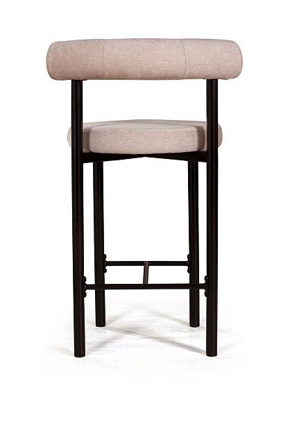 Стул полубарный Biggi, шенилл Puffy beige / опоры черные - Вид 5