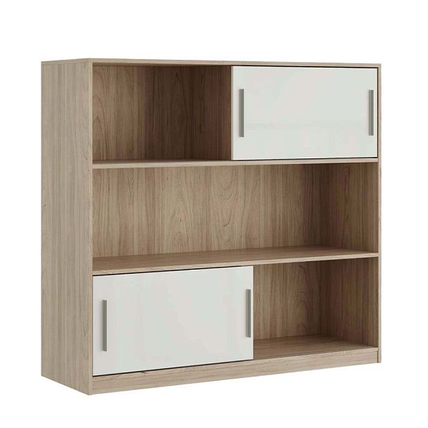 Стеллаж средний, глянец Asti 135x45x125 вяз белый - Вид 1