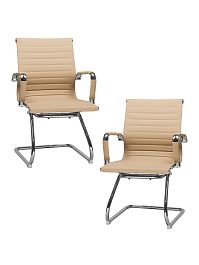 Набор 2 шт Офисное кресло для посетителей DOBRIN CODY (бежевый) - Фото предпросмотра