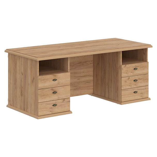 Стол руководителя двух тумбовый RSDT 188.A Дуб Бофорд 1800х800х750 RAUT - Вид 1