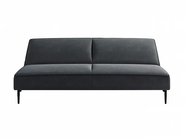Este диван-кровать трехместный, прямой, без подлокотников, бархат серый 27 - Вид 4