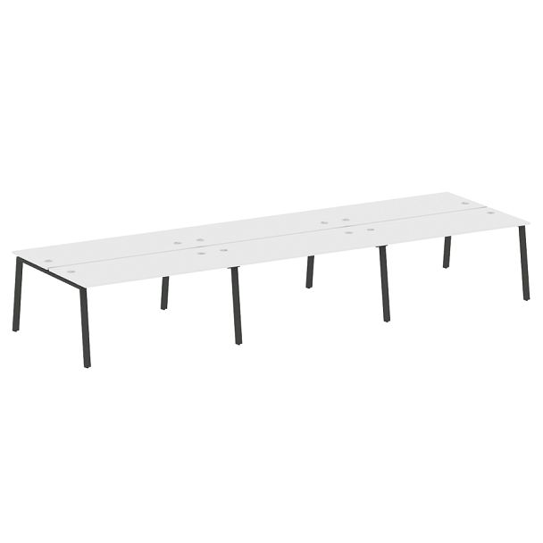 Metal System Р. ст. на 6 раб. места на А-образном м/к БА.СМ-6.4 Белый/Антрацит металл 4800*1475*750 - Вид 1