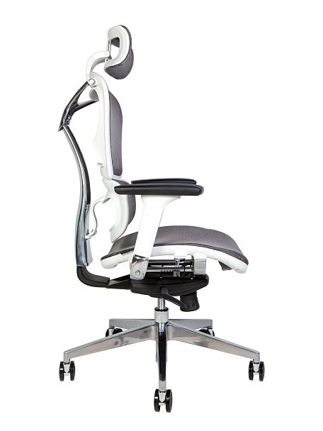 Кресло офисное / Hero white / белый пластик / серая сетка - Вид 3