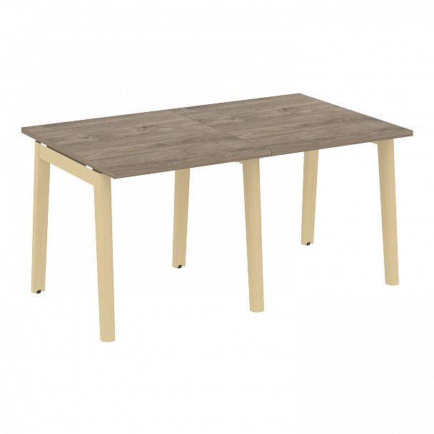 Стол переговорный (2 столешницы) "Onix wood" OW.PRG-2.0 тиквуд темный/дуб светлый - Вид 1