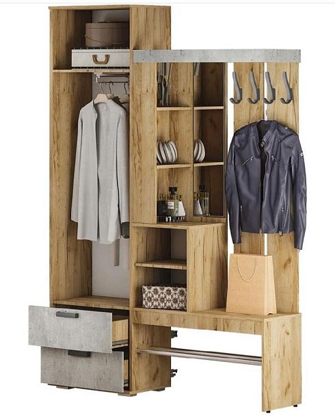 Прихожая "Трамп" (1500х2176х372) крафт/метрополитан грей - Вид 2