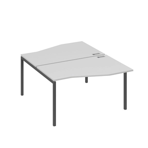 Рабочая станция каркас DUE столы (2х140) Техно A4 А4 Б2 190 БП серый / металлокаркас антрацит - Вид 1
