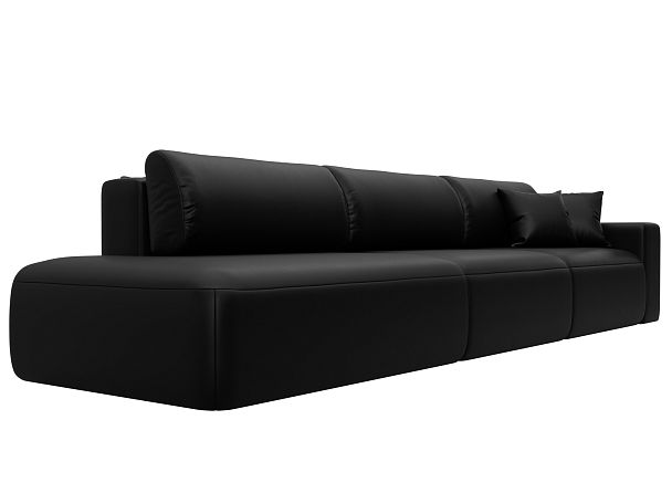 Диван прямой Лига-036 НПБ Модерн Лонг подлокотник справа Экокожа черный - Вид 3