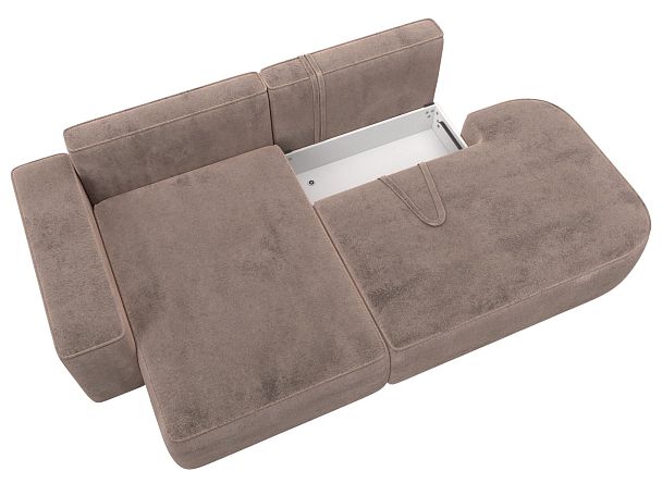 Диван угловой Лига-065 угол левый Велюр бежевый - Вид 7