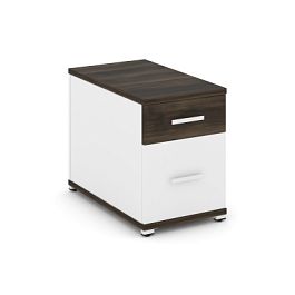 Concept Тумба опорная/приставная 1 ящ.+1 распаш. фасад CN.TGO-004 W Дуб Мали/Белый Бриллиант/Металл Белый 420*720*583 - Фото предпросмотра