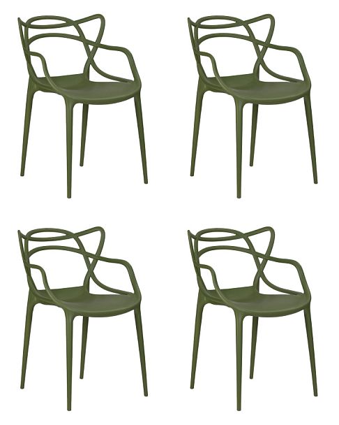 Набор 4 шт Стул обеденный DOBRIN MASTERS (зеленый хаки (G-17)) - Вид 1