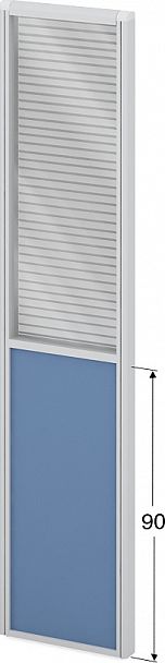 Модуль комбинированный "Мобильные офисные перегородки «Логика»" ПК-ЛГ-МДК200х44/90Ж/Д-В1-305 серый - Вид 1