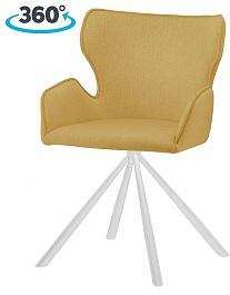 Стул на металлокаркасе поворотный Тантос Горчичный / белый - Фото предпросмотра