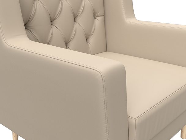 Кресло Брайтон Люкс (полностью экокожа бежевая) - Вид 4