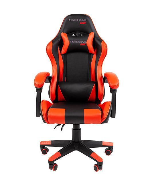 Кресло CHAIRMAN CH29, экокожа, черный/красный - Вид 3