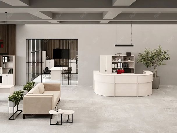 ЛАЙТ / LIGHT RLG069-9x9 Блок ресепшн с полкой 90x90x125 Дуб Молочный - Вид 4