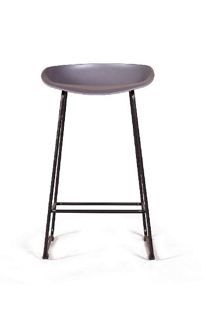 Стул полубарный Leo пластик серый - Вид 3