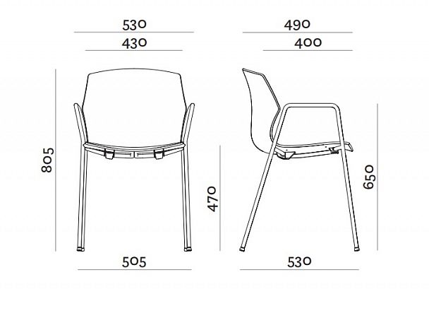 Стул No-Frill 223/B white, стопируемый - Вид 2