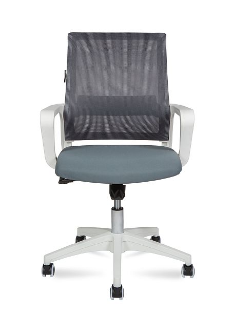 Кресло Бит LB / белый пластик /  серая сетка / темно серая ткань - Вид 5