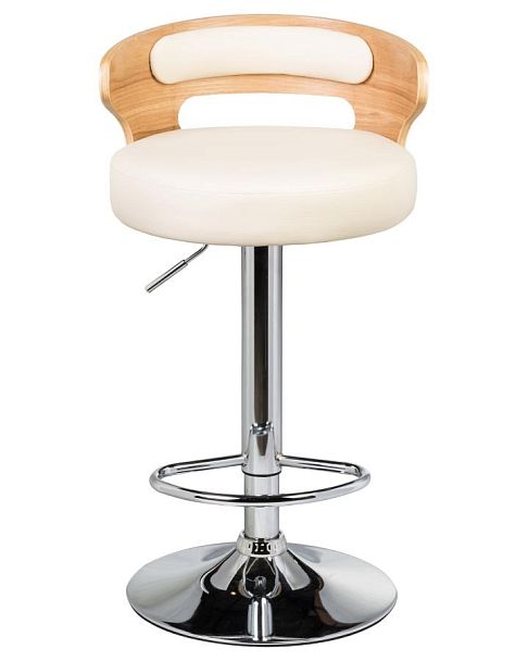 Набор 2 шт Стул барный DOBRIN FRED (натуральное дерево, кремовый) - Вид 5