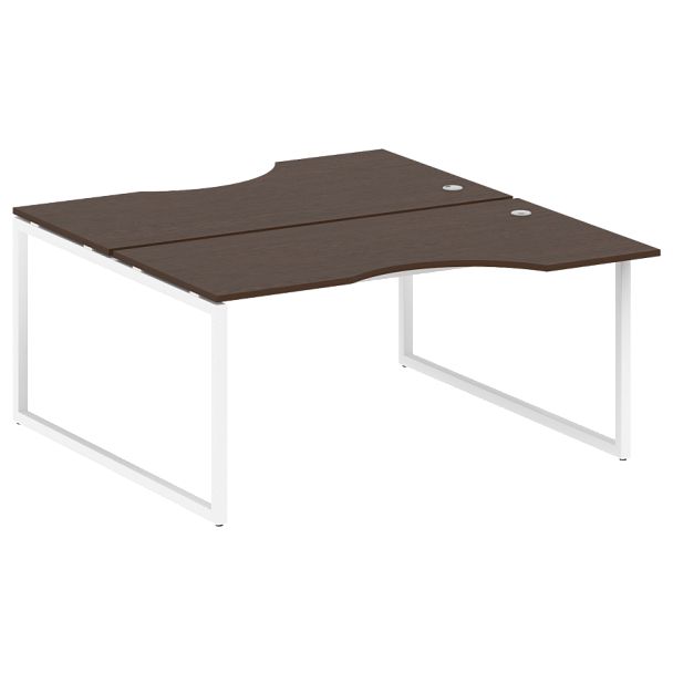 Metal System Quattro Р. ст. криволинейная на О-образном м/к 40БО.РАС-СА-2.1 Венге/Белый металл 1600*1835*750 - Вид 1