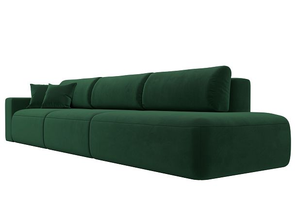 Диван прямой Лига-036 Модерн Лонг подлокотник слева Велюр зеленый - Вид 4