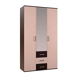 "Белла" шкаф 3-х створчатый (1200х2120х470) венге/дуб атланта (замена на венге/ясень белый) - Фото предпросмотра