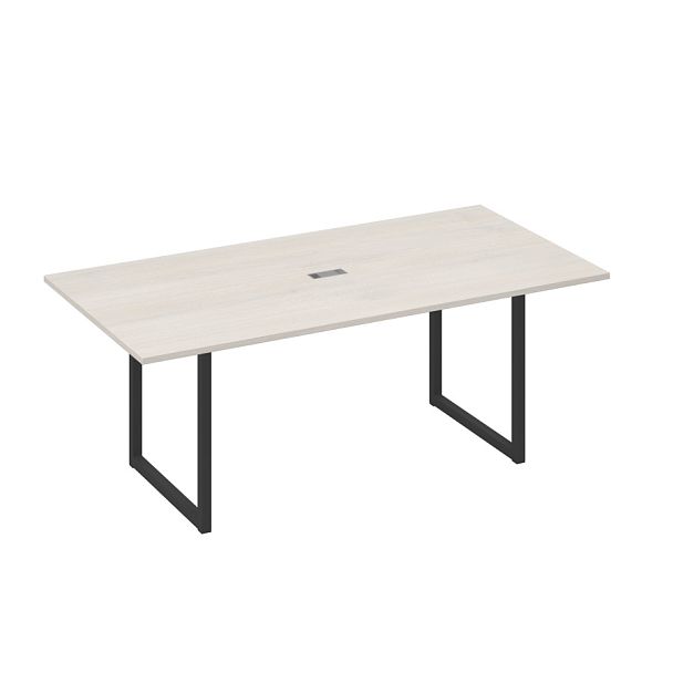 Стол 200 с металлокаркасом QUATTRO для переговоров A4 А4 Б4 123 БП дуб / металлокаркас антрацит - Вид 1